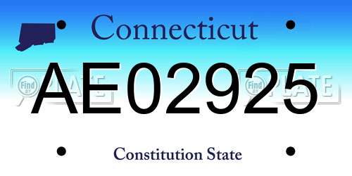 AE02925 Connecticut License Plate