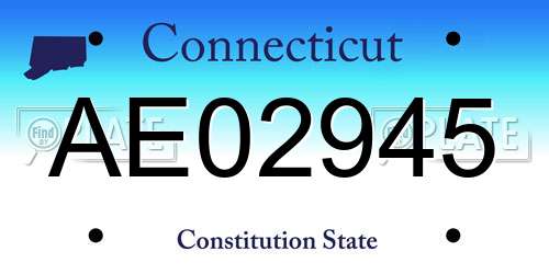 AE02945 Connecticut License Plate