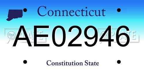 AE02946 Connecticut License Plate