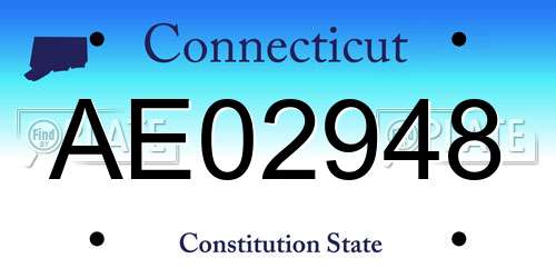 AE02948 Connecticut License Plate
