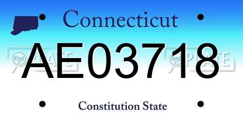 AE03718 Connecticut License Plate
