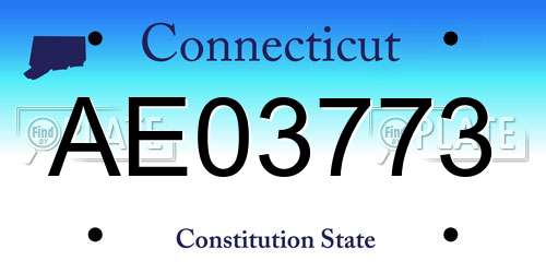AE03773 Connecticut License Plate