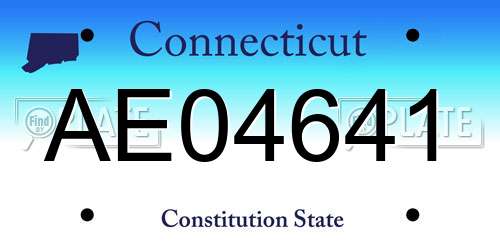AE04641 Connecticut License Plate