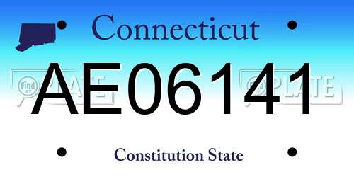 AE06141 Connecticut License Plate