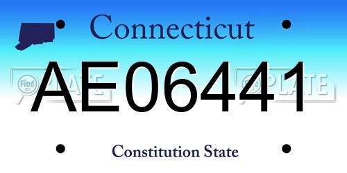 AE06441 Connecticut License Plate