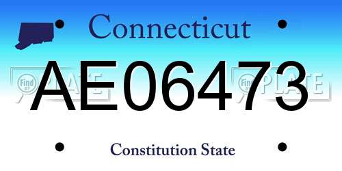 AE06473 Connecticut License Plate