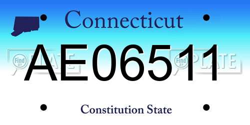 AE06511 Connecticut License Plate