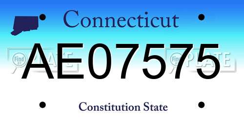 AE07575 Connecticut License Plate