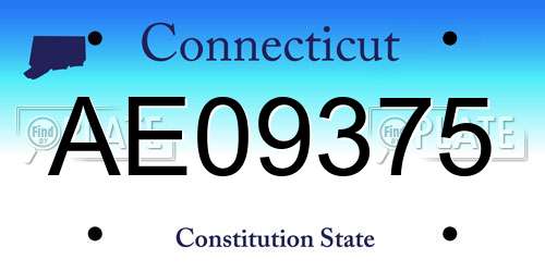 AE09375 Connecticut License Plate