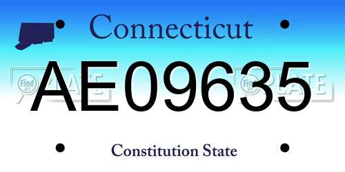 AE09635 Connecticut License Plate