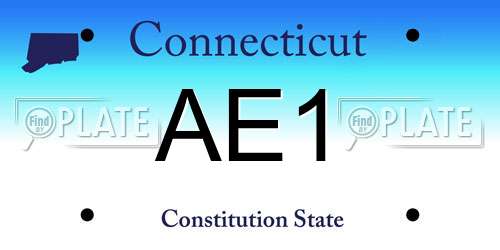 AE1 Connecticut License Plate