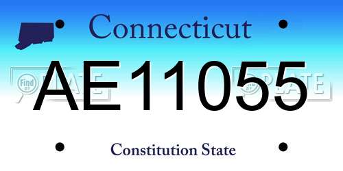 AE11055 Connecticut License Plate
