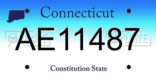 AE11487 Connecticut License Plate
