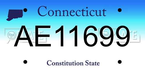 AE11699 Connecticut License Plate