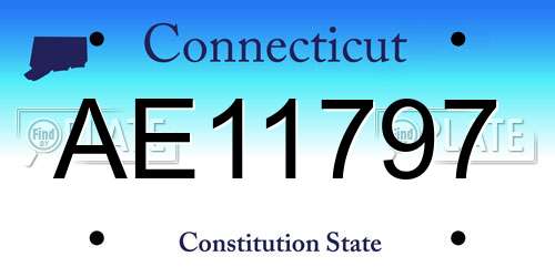 AE11797 Connecticut License Plate