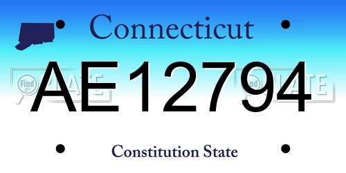 AE12794 Connecticut License Plate