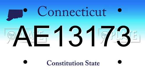 AE13173 Connecticut License Plate