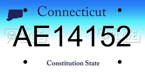 AE14152 Connecticut License Plate