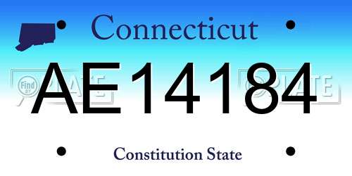 AE14184 Connecticut License Plate