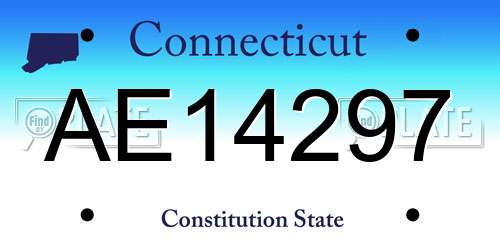 AE14297 Connecticut License Plate