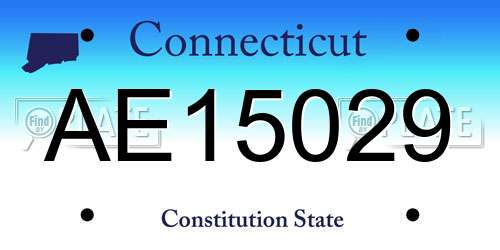 AE15029 Connecticut License Plate
