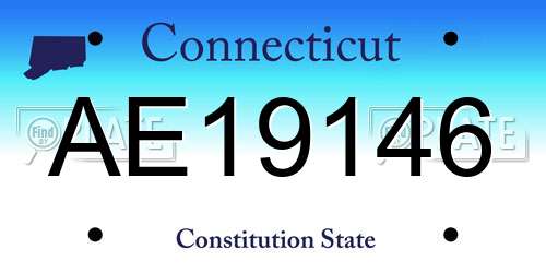 AE19146 Connecticut License Plate