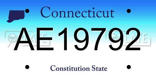 AE19792 Connecticut License Plate