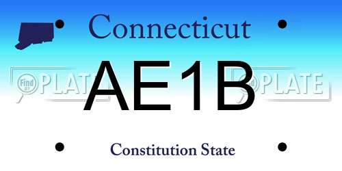 AE1B Connecticut License Plate