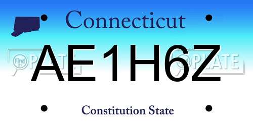 AE1H6Z Connecticut License Plate