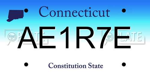 AE1R7E Connecticut License Plate
