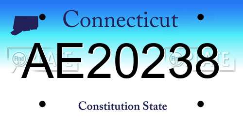 AE20238 Connecticut License Plate