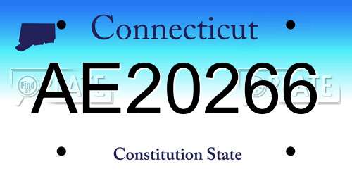 AE20266 Connecticut License Plate