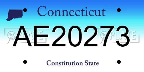 AE20273 Connecticut License Plate