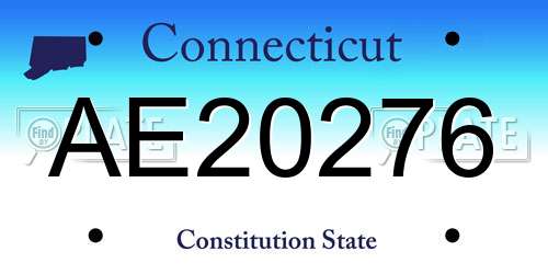 AE20276 Connecticut License Plate