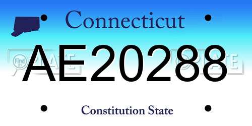 AE20288 Connecticut License Plate