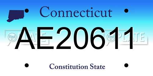 AE20611 Connecticut License Plate