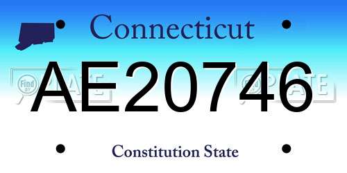 AE20746 Connecticut License Plate