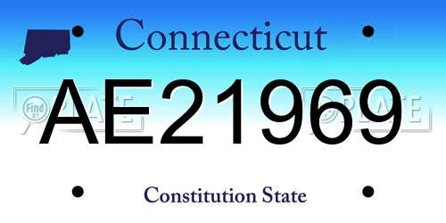 AE21969 Connecticut License Plate