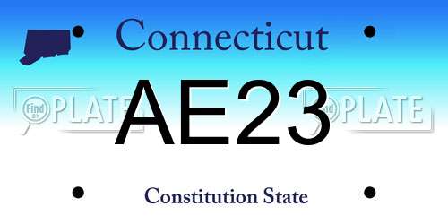 AE23 Connecticut License Plate