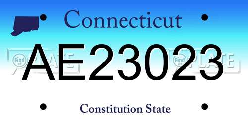 AE23023 Connecticut License Plate