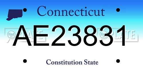 AE23831 Connecticut License Plate