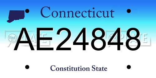 AE24848 Connecticut License Plate