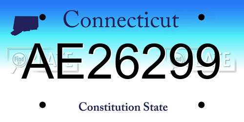AE26299 Connecticut License Plate