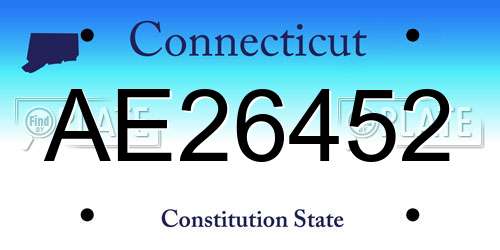 AE26452 Connecticut License Plate