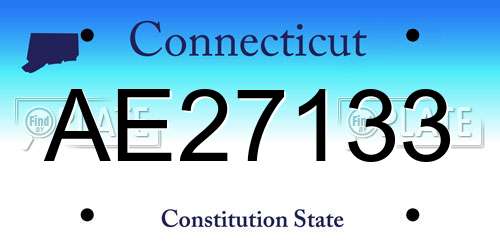 AE27133 Connecticut License Plate