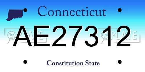 AE27312 Connecticut License Plate