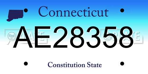 AE28358 Connecticut License Plate