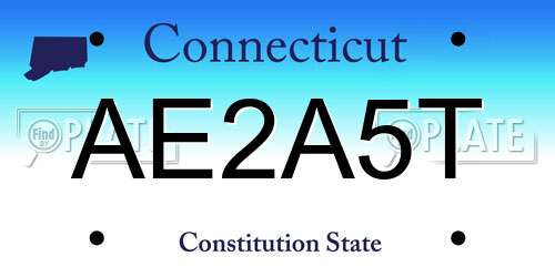 AE2A5T Connecticut License Plate