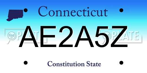 AE2A5Z Connecticut License Plate