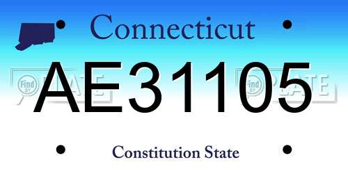 AE31105 Connecticut License Plate